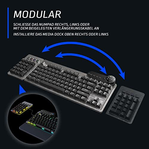 MOUNTAIN Everest MAX Gaming Tastatur - MX Brown, ISO, DE-Layout, Gris, Negro