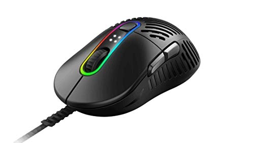 Mountain Makalu 67 RGB Gaming Mouse con exclusivo diseño de aletas patentado en diseño ligero, sensor PixArt PAW3370 y pies 100% PTFE (negro)