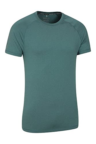 Mountain Warehouse Agra Camiseta mélange para Hombre - Ligera, cómoda, con Cuello Redondo, de Secado rápido y protección UV - para Viajar y Caminar Azul petróleo 3XL