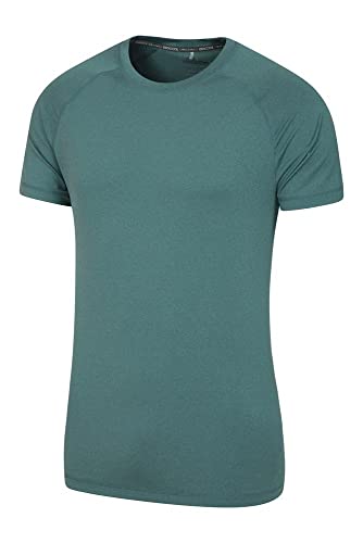 Mountain Warehouse Agra Camiseta mélange para Hombre - Ligera, cómoda, con Cuello Redondo, de Secado rápido y protección UV - para Viajar y Caminar Azul petróleo 3XL