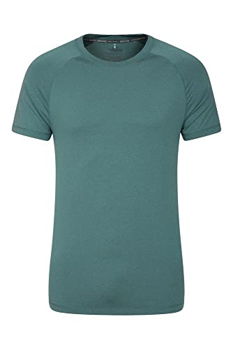 Mountain Warehouse Agra Camiseta mélange para Hombre - Ligera, cómoda, con Cuello Redondo, de Secado rápido y protección UV - para Viajar y Caminar Azul petróleo 3XL