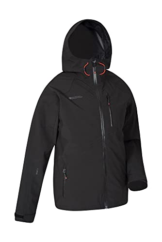 Mountain Warehouse Bachill Chaqueta Impermeable Mens - Capa Ajustable del Foso de la Capilla y del Dobladillo, Capa de Breathable, Bolsillos de la Seguridad Negro XXL