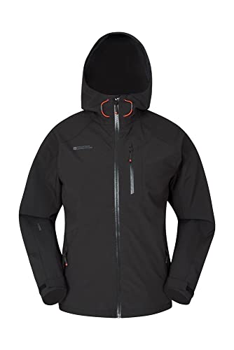 Mountain Warehouse Bachill Chaqueta Impermeable Mens - Capa Ajustable del Foso de la Capilla y del Dobladillo, Capa de Breathable, Bolsillos de la Seguridad Negro XXL