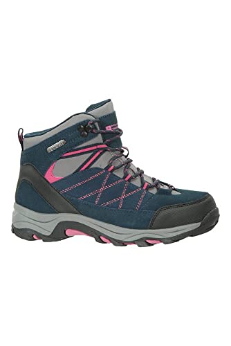 Mountain Warehouse Botas Impermeables Rapid para Mujer - Zapatos para Caminar Superiores de Gamuza y Malla, Zapatos duraderos, Botas de Suela de Goma para Damas Azul Marino Talla Zapatos Mujer 38 EU