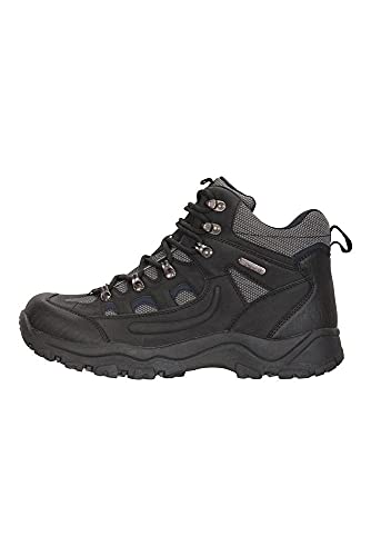 Mountain Warehouse Botas para Hombre Adventurer - Zapatillas de Tela y sintéticas para Caminar, Extra Grip, Otoño, Invierno Calzado para Hombre Negro 41.5