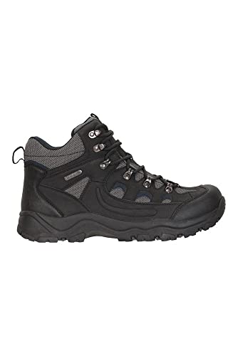 Mountain Warehouse Botas para Hombre Adventurer - Zapatillas de Tela y sintéticas para Caminar, Extra Grip, Otoño, Invierno Calzado para Hombre Negro 41.5