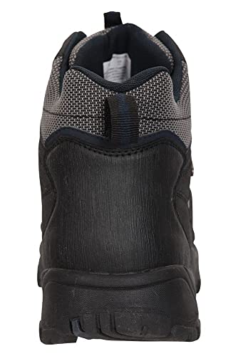 Mountain Warehouse Botas para Hombre Adventurer - Zapatillas de Tela y sintéticas para Caminar, Extra Grip, Otoño, Invierno Calzado para Hombre Negro 41.5