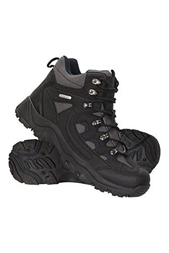 Mountain Warehouse Botas para Hombre Adventurer - Zapatillas de Tela y sintéticas para Caminar, Extra Grip, Otoño, Invierno Calzado para Hombre Negro 41.5