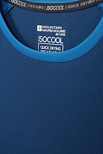 Mountain Warehouse Camiseta para Hombres Endurance - Transpirable, de protección Solar UPF30, Camiseta Ligera y cómoda, Cuidado fácil Azul Marino XS