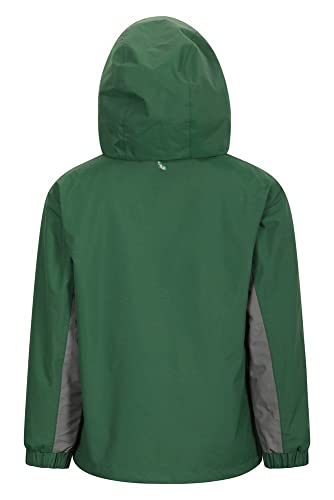 Mountain Warehouse Chaqueta Cannonball Impermeable Infantil - Triclimate Transpirable, Costuras Selladas, Capucha Desmontable, Cuello de Punto - Paseos y excursiones, Invierno Caqui Oscuro 11-12 Años