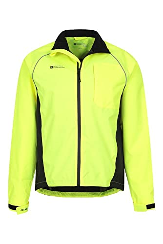 Mountain Warehouse Chaqueta de Alta Visibilidad Adrenaline Para Hombre - Abrigo Transpirable Para Hombre, Estampado de Alta Visibilidad, Chubasquero Impermeable Amarillo Xs