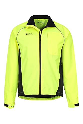 Mountain Warehouse Chaqueta de Alta Visibilidad Adrenaline Para Hombre - Abrigo Transpirable Para Hombre, Estampado de Alta Visibilidad, Chubasquero Impermeable Amarillo Xs