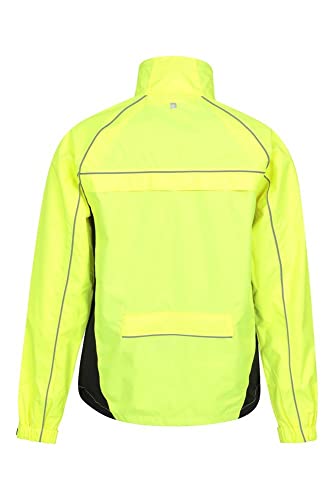 Mountain Warehouse Chaqueta de Alta Visibilidad Adrenaline Para Hombre - Abrigo Transpirable Para Hombre, Estampado de Alta Visibilidad, Chubasquero Impermeable Amarillo Xs