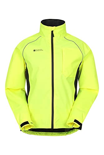 Mountain Warehouse Chaqueta de Alta Visibilidad Adrenaline Para Hombre - Abrigo Transpirable Para Hombre, Estampado de Alta Visibilidad, Chubasquero Impermeable Amarillo Xs