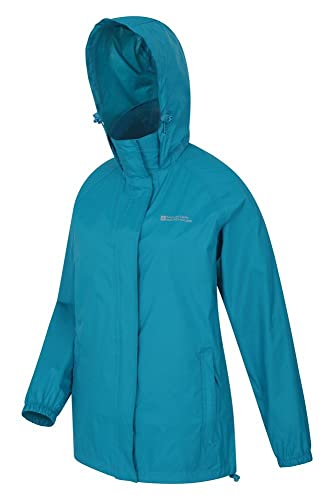 Mountain Warehouse Chaqueta Pakka para Mujer - Chubasquero Impermeable, Chaqueta Informal Plegable, Transpirable, Ligera, Abrigo cómodo para Mujer - para Viajar, Caminar Verdes Aguas Oscuro 36