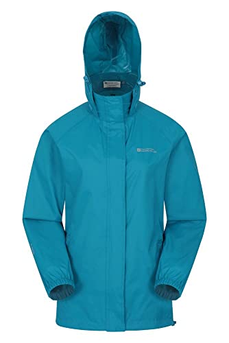 Mountain Warehouse Chaqueta Pakka para Mujer - Chubasquero Impermeable, Chaqueta Informal Plegable, Transpirable, Ligera, Abrigo cómodo para Mujer - para Viajar, Caminar Verdes Aguas Oscuro 36