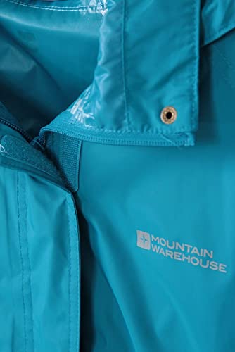 Mountain Warehouse Chaqueta Pakka para Mujer - Chubasquero Impermeable, Chaqueta Informal Plegable, Transpirable, Ligera, Abrigo cómodo para Mujer - para Viajar, Caminar Verdes Aguas Oscuro 36