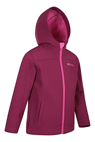 Mountain Warehouse Exodus Chaqueta Softshell para niño - Chaqueta Impermeable con Forro Polar, Cortavientos, Transpirable Trekking, montaña y Entretiempo Color Baya 11-12 Años