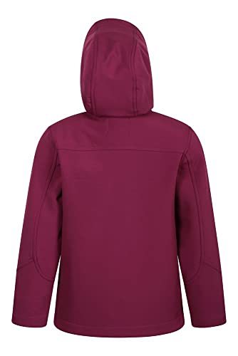 Mountain Warehouse Exodus Chaqueta Softshell para niño - Chaqueta Impermeable con Forro Polar, Cortavientos, Transpirable Trekking, montaña y Entretiempo Color Baya 11-12 Años