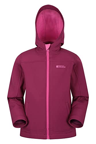 Mountain Warehouse Exodus Chaqueta Softshell para niño - Chaqueta Impermeable con Forro Polar, Cortavientos, Transpirable Trekking, montaña y Entretiempo Color Baya 11-12 Años