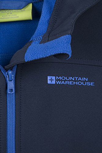 Mountain Warehouse Exodus Chaqueta Softshell para niño - Chaqueta Impermeable con Forro Polar, Cortavientos, Transpirable Trekking, montaña y Entretiempo Color Baya 11-12 Años