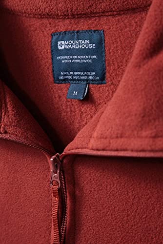 Mountain Warehouse Forro Polar Hombres Camber Suave - Ligero, Transpirable, Secado rápido, antipelusas, con más ventilación, Invierno Rojo Oscuro XS