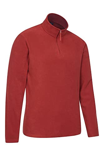 Mountain Warehouse Forro Polar Hombres Camber Suave - Ligero, Transpirable, Secado rápido, antipelusas, con más ventilación, Invierno Rojo Oscuro XS