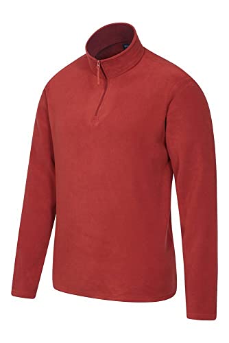 Mountain Warehouse Forro Polar Hombres Camber Suave - Ligero, Transpirable, Secado rápido, antipelusas, con más ventilación, Invierno Rojo Oscuro XS