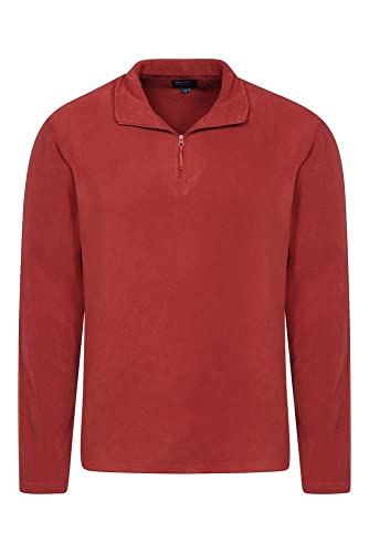 Mountain Warehouse Forro Polar Hombres Camber Suave - Ligero, Transpirable, Secado rápido, antipelusas, con más ventilación, Invierno Rojo Oscuro XS