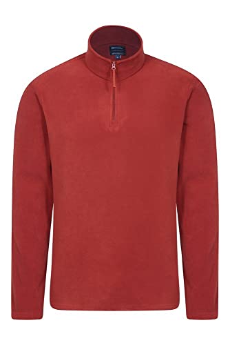 Mountain Warehouse Forro Polar Hombres Camber Suave - Ligero, Transpirable, Secado rápido, antipelusas, con más ventilación, Invierno Rojo Oscuro XS