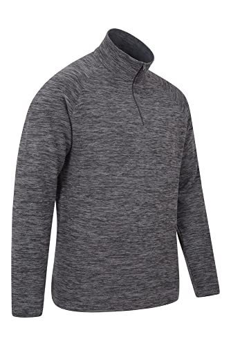 Mountain Warehouse Forro Polar Ligero y Suave Snowdon para Hombres - Caliente, Transpirable, versátil, Secado rápido, Ropa de Viaje, Sudadera Invierno Carbón S