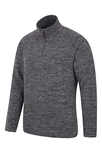 Mountain Warehouse Forro Polar Ligero y Suave Snowdon para Hombres - Caliente, Transpirable, versátil, Secado rápido, Ropa de Viaje, Sudadera Invierno Carbón S