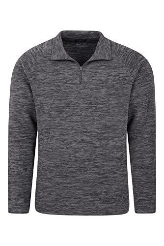 Mountain Warehouse Forro Polar Ligero y Suave Snowdon para Hombres - Caliente, Transpirable, versátil, Secado rápido, Ropa de Viaje, Sudadera Invierno Carbón S