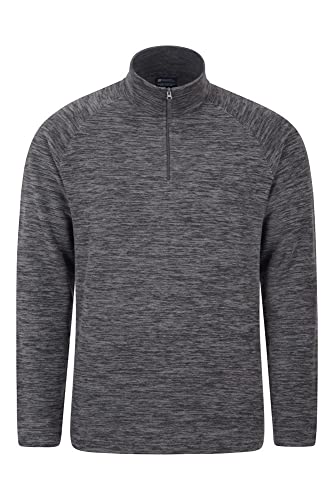 Mountain Warehouse Forro Polar Ligero y Suave Snowdon para Hombres - Caliente, Transpirable, versátil, Secado rápido, Ropa de Viaje, Sudadera Invierno Carbón S