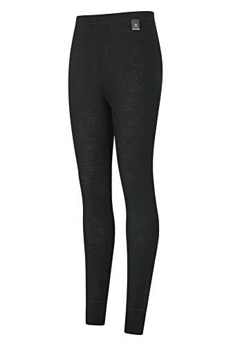 Mountain Warehouse Mallas térmicas mujeres - pantalón térmico ligero, transpirable, antibacteriano, altamente transpirable, cuidado fácil, perfecto para viajar, Invierno Negro 48