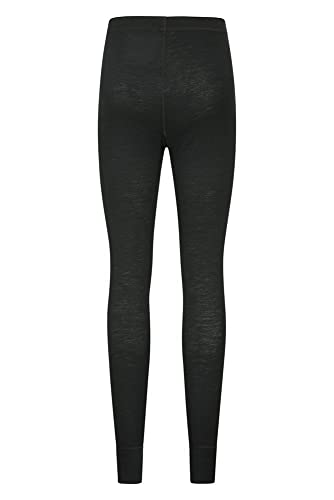 Mountain Warehouse Mallas térmicas mujeres - pantalón térmico ligero, transpirable, antibacteriano, altamente transpirable, cuidado fácil, perfecto para viajar, Invierno Negro 48