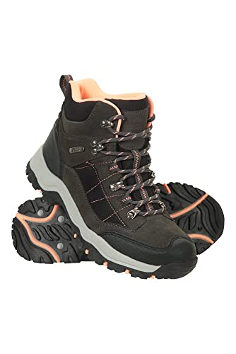 Mountain Warehouse Navigate Botas Impermeables de montaña para Mujer - Pala en Ante y Malla, amortiguación EVA, topes en talón y Punta - para Senderismo, excursiones Gris Talla Zapatos Mujer 39 EU