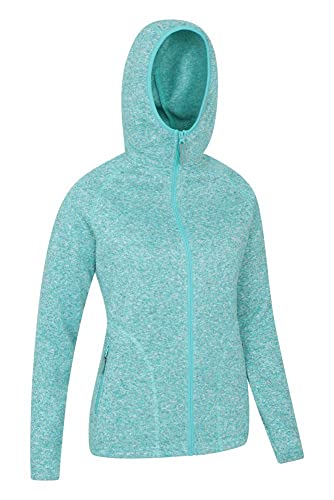 Mountain Warehouse Nevis Chaqueta de Lana, con Cremallera Completa, para Mujer - Ligera, con Bolsillos, Transpirable - para Caminar, Viajar, Invierno Verde Turquesa 48