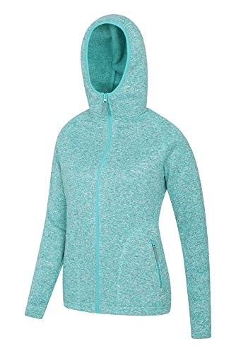 Mountain Warehouse Nevis Chaqueta de Lana, con Cremallera Completa, para Mujer - Ligera, con Bolsillos, Transpirable - para Caminar, Viajar, Invierno Verde Turquesa 48