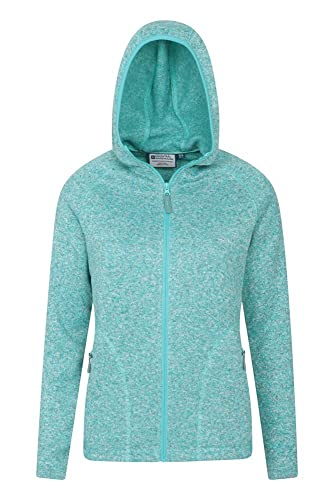 Mountain Warehouse Nevis Chaqueta de Lana, con Cremallera Completa, para Mujer - Ligera, con Bolsillos, Transpirable - para Caminar, Viajar, Invierno Verde Turquesa 48