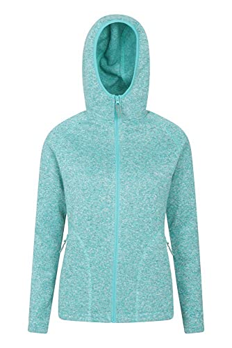 Mountain Warehouse Nevis Chaqueta de Lana, con Cremallera Completa, para Mujer - Ligera, con Bolsillos, Transpirable - para Caminar, Viajar, Invierno Verde Turquesa 48