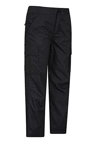 Mountain Warehouse Pantalón Active para niños - Pantalón ligero para niños, pantalón de secado rápido para cualquier época del año - Para viajar, acampar Negro 7-8 Años