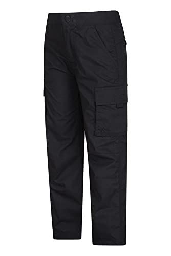 Mountain Warehouse Pantalón Active para niños - Pantalón ligero para niños, pantalón de secado rápido para cualquier época del año - Para viajar, acampar Negro 7-8 Años