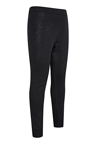 Mountain Warehouse Pantalón térmico de Lana Merino para niños - Transpirable, Ligero, Antibacteriano, fácil de Transportar, niños y niñas, Invierno Negro 11-12 Años