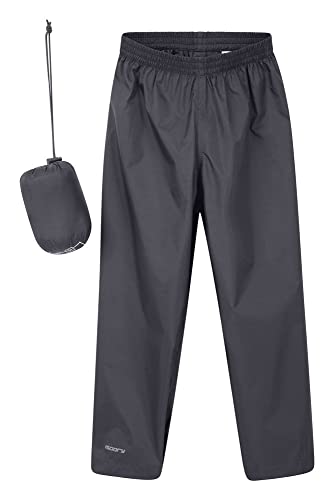 Mountain Warehouse Protectores impermeables para niños Pakka - Pantalón con costuras selladas - Tobillo ajustable - Pantalones plegables para lluvia - Para la escuela Negro 2-3 Años