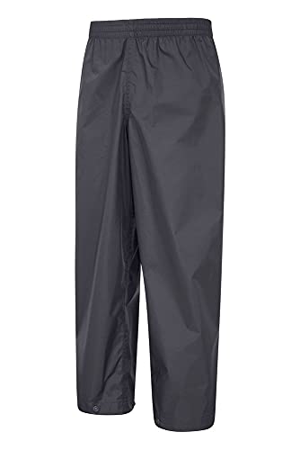 Mountain Warehouse Protectores impermeables para niños Pakka - Pantalón con costuras selladas - Tobillo ajustable - Pantalones plegables para lluvia - Para la escuela Negro 2-3 Años