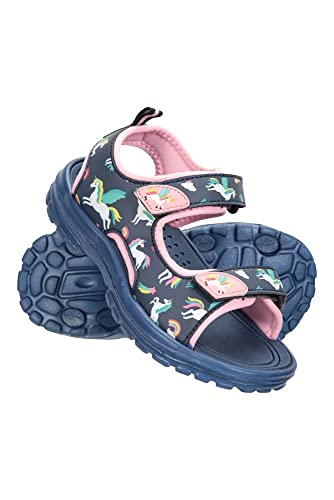 Mountain Warehouse Sand Sandalias para niños - Calzado de Verano Forrado de Neopreno, Duradero, con Velcro y Correa extraíble en el talón - Ideales para la Playa Azul Marino 34