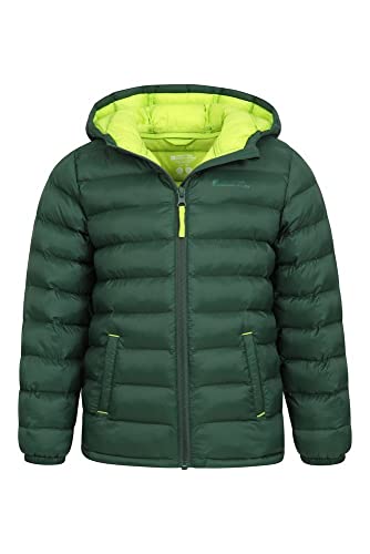 Mountain Warehouse Seasons Chaqueta Acolchada para niño - Chaqueta de Invierno Impermeable, Aislante, con Capucha y Relleno de Microfibra, el Abrigo Ideal para la Lluvia Caqui 3-4 Años