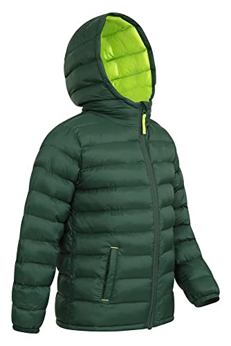 Mountain Warehouse Seasons Chaqueta Acolchada para niño - Chaqueta de Invierno Impermeable, Aislante, con Capucha y Relleno de Microfibra, el Abrigo Ideal para la Lluvia Caqui 3-4 Años