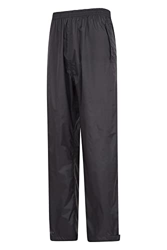 Mountain Warehouse Sobrepantalón Impermeable Pakka para Hombre - Pantalón de Secado rápido, pantalón con Costuras termoselladas - para Viajar en Cualquier época del año Negro M